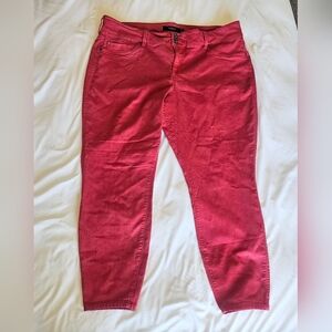Womens Torrid Jeans Vibrant Red 24R Skinny Stretchy DenimHas some light discolo